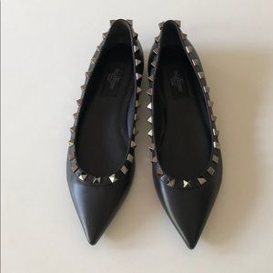 Valentino Garavani Rockstud Flats Black 37/7